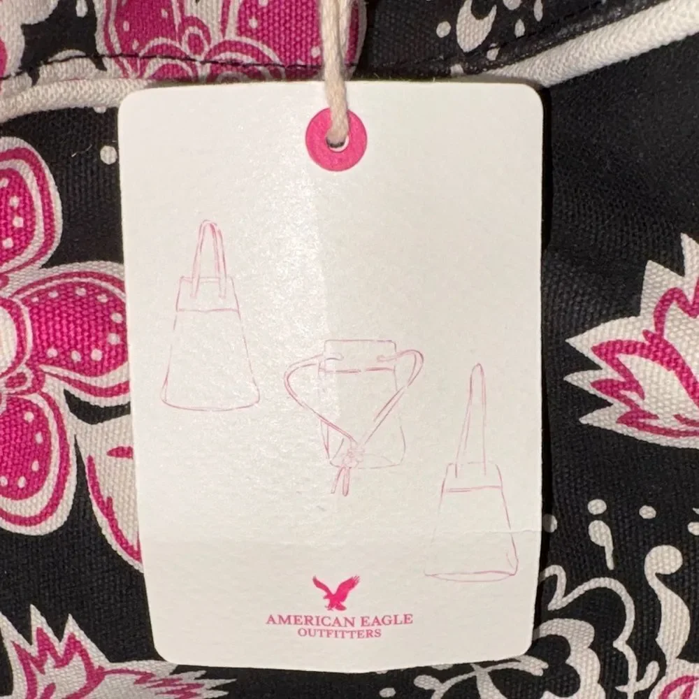 American Eagle Backpack Floral Drawstring Pouch Tote Bag NWT Bag #2
